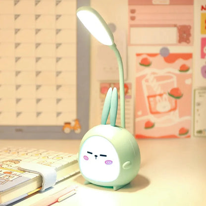 Portable LED Desk Lamp Foldable Light Cute Cartoon Desk Lamp USB Recharge LED Reading Light Eye Protective Colorful Night Light