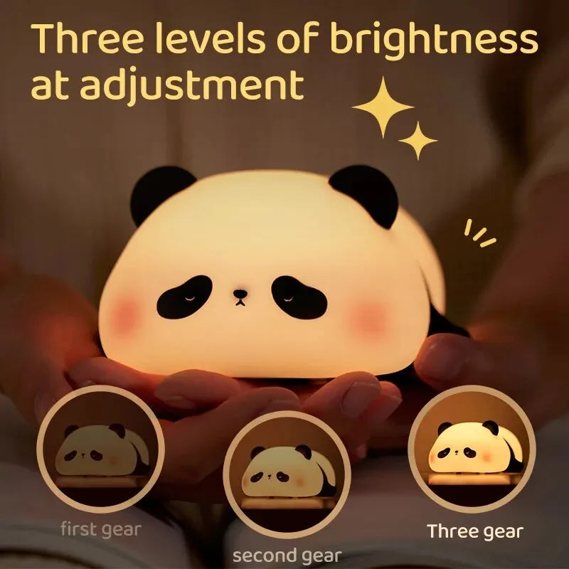 Panda Chubby Silicone Night Light Bedroom Sleeping Lamp Baby Feeding Eye Care Children Sleeping Companion Bedside Lamps