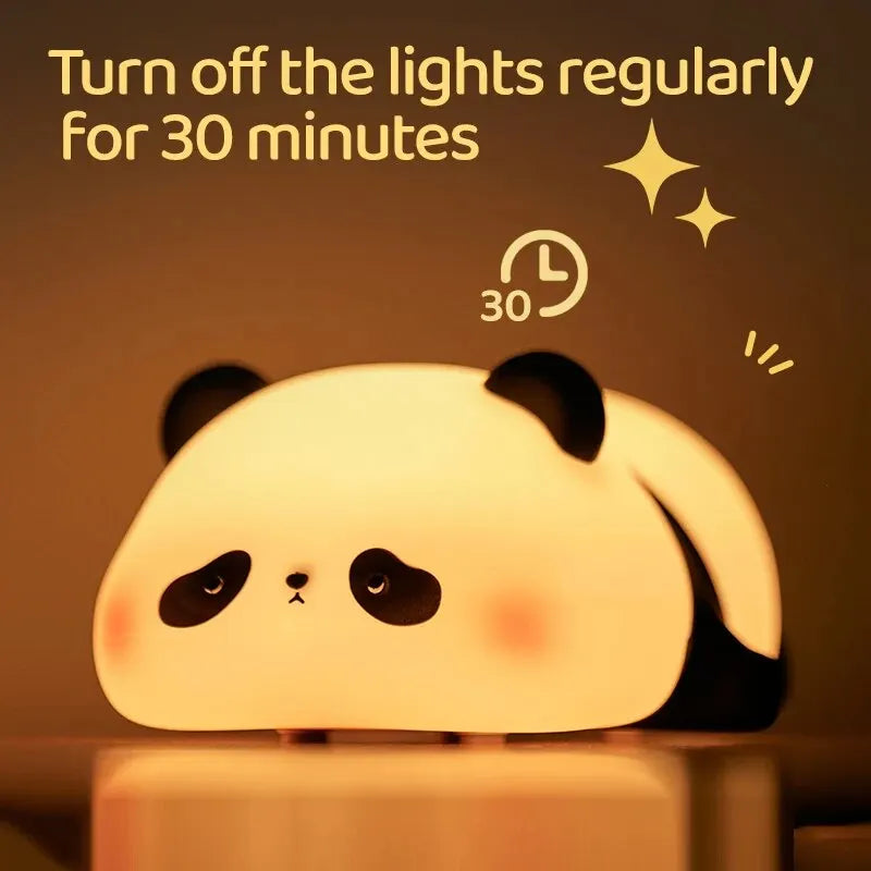 Panda Chubby Silicone Night Light Bedroom Sleeping Lamp Baby Feeding Eye Care Children Sleeping Companion Bedside Lamps