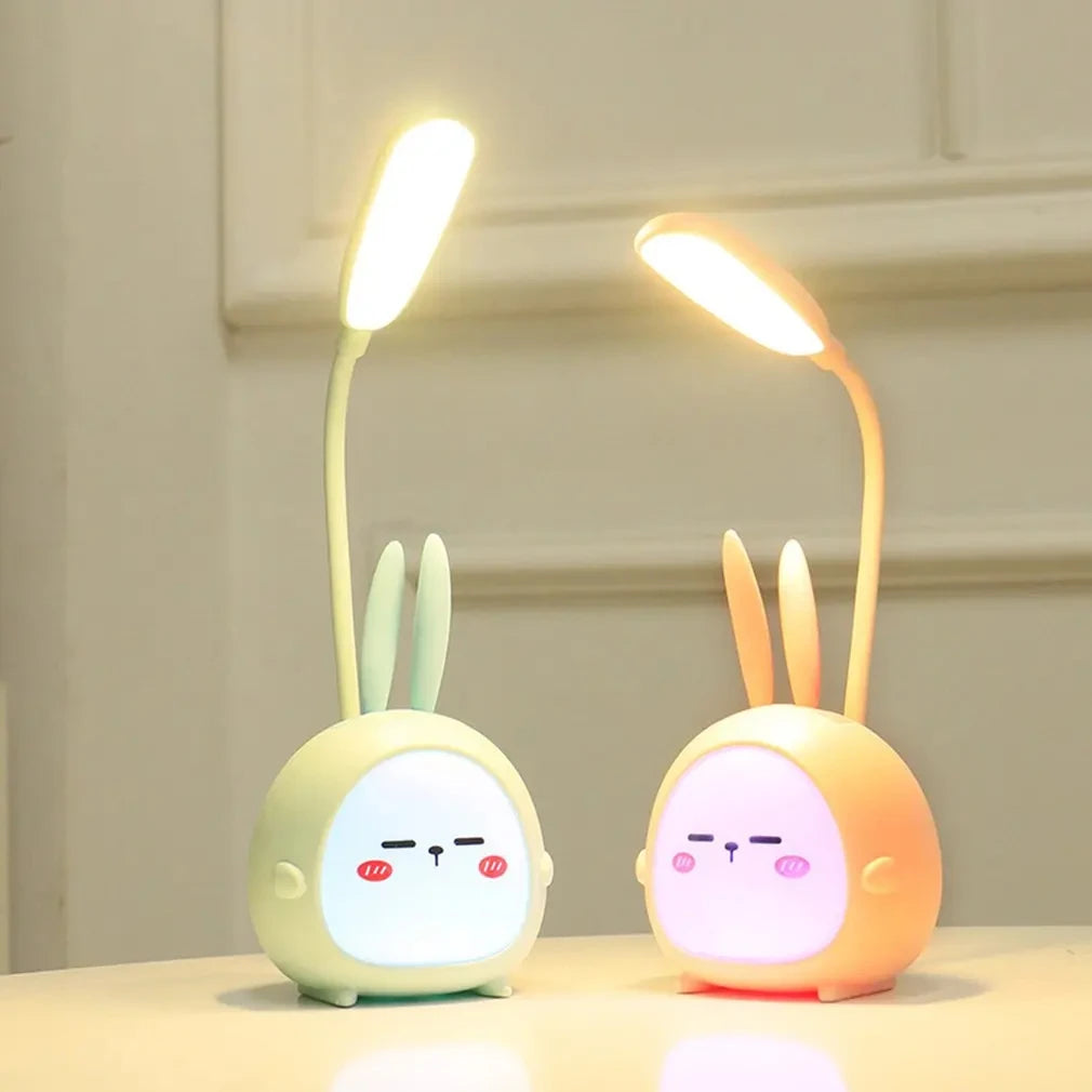 Portable LED Desk Lamp Foldable Light Cute Cartoon Desk Lamp USB Recharge LED Reading Light Eye Protective Colorful Night Light