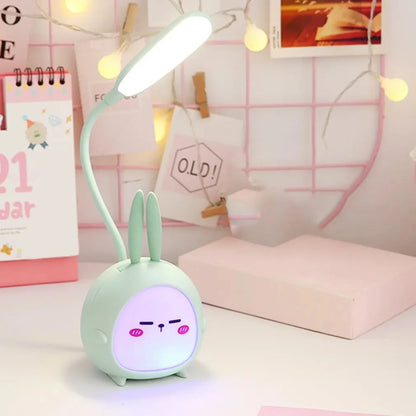 Portable LED Desk Lamp Foldable Light Cute Cartoon Desk Lamp USB Recharge LED Reading Light Eye Protective Colorful Night Light