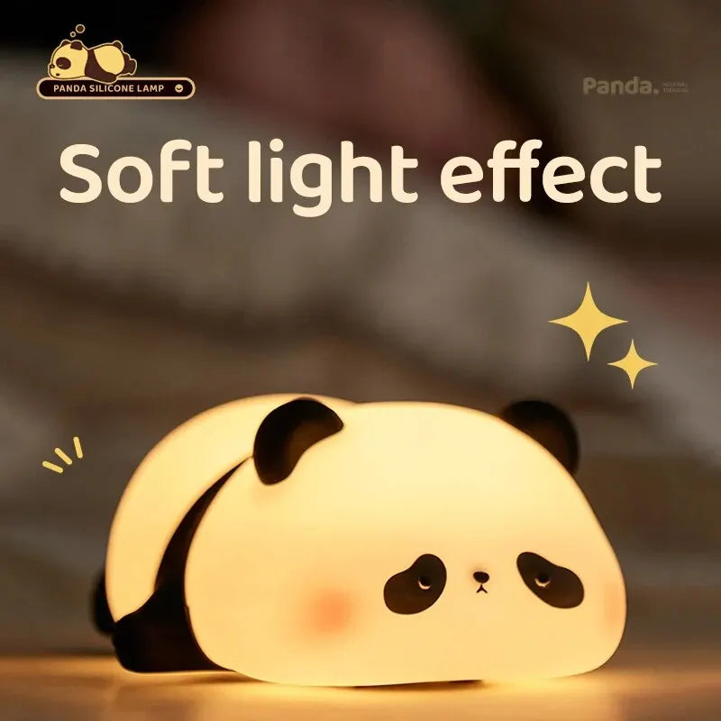 Panda Chubby Silicone Night Light Bedroom Sleeping Lamp Baby Feeding Eye Care Children Sleeping Companion Bedside Lamps