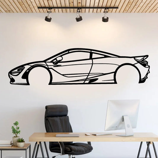 Autocolante decorativo com silhueta de contorno de carro esportivo 