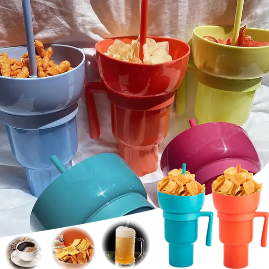 2In1 Snack Cup  with straw