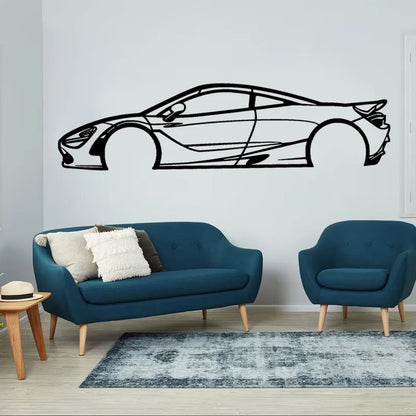 Autocolante decorativo com silhueta de contorno de carro esportivo 