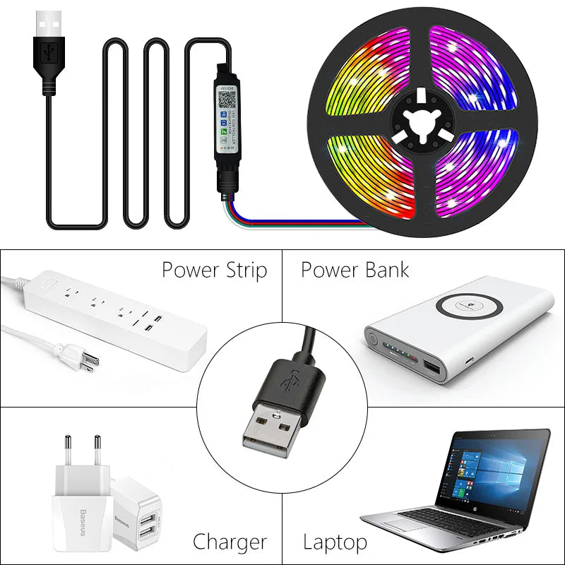 USB Bluetooth Led Strip Lights RGB